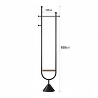Space-Saving Standing Coat Rack Stainless Steel Floor Garment Rack Easy to Place Freestanding Clothes Stand Multi-Hook Design for Bedroom, Living Room, Office