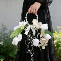 Bridal Floral Accessory with Pearls Pearl Bouquet Formal for Weddings