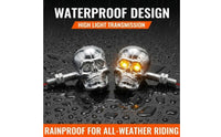 Skull Head Turn Indicator Chrome Skull Turn Indicator Motorcycle Blinker Bright Motorcycle Indicator Light Universal Fit