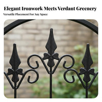 Decorative Wrought Iron Trellis Multi-Functional Metal Garden Trellis Rust-Resistant Climbing Plant Frame Heavy-Duty for Gardeners, Homeowners, Patio, Outdoor, Flower Beds, Vegetable Plot
