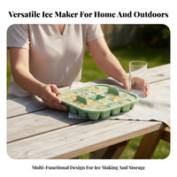 Portable Ice Storage Box Safe Frozen Cube Tray with Bin Space Saving Sealed Lid for Party Hosts, Parties