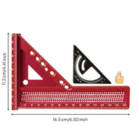 Anodized Metal Carpenter Square Engraved Markings Angle Gauge Detachable Marking Ruler Wear-Resistant for Carpenters, Woodworkers, Woodworking Shop
