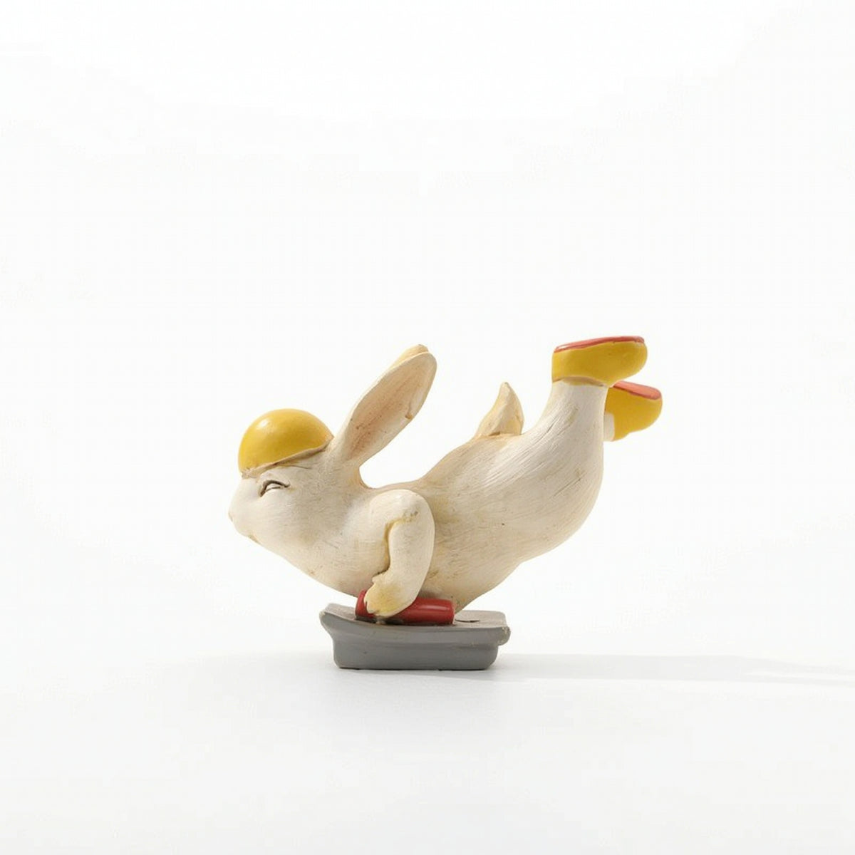 Playful Rabbit Figurine with Base Cute Rabbit Figurine Charming Bunny Statue Polished for Desk, Dashboard