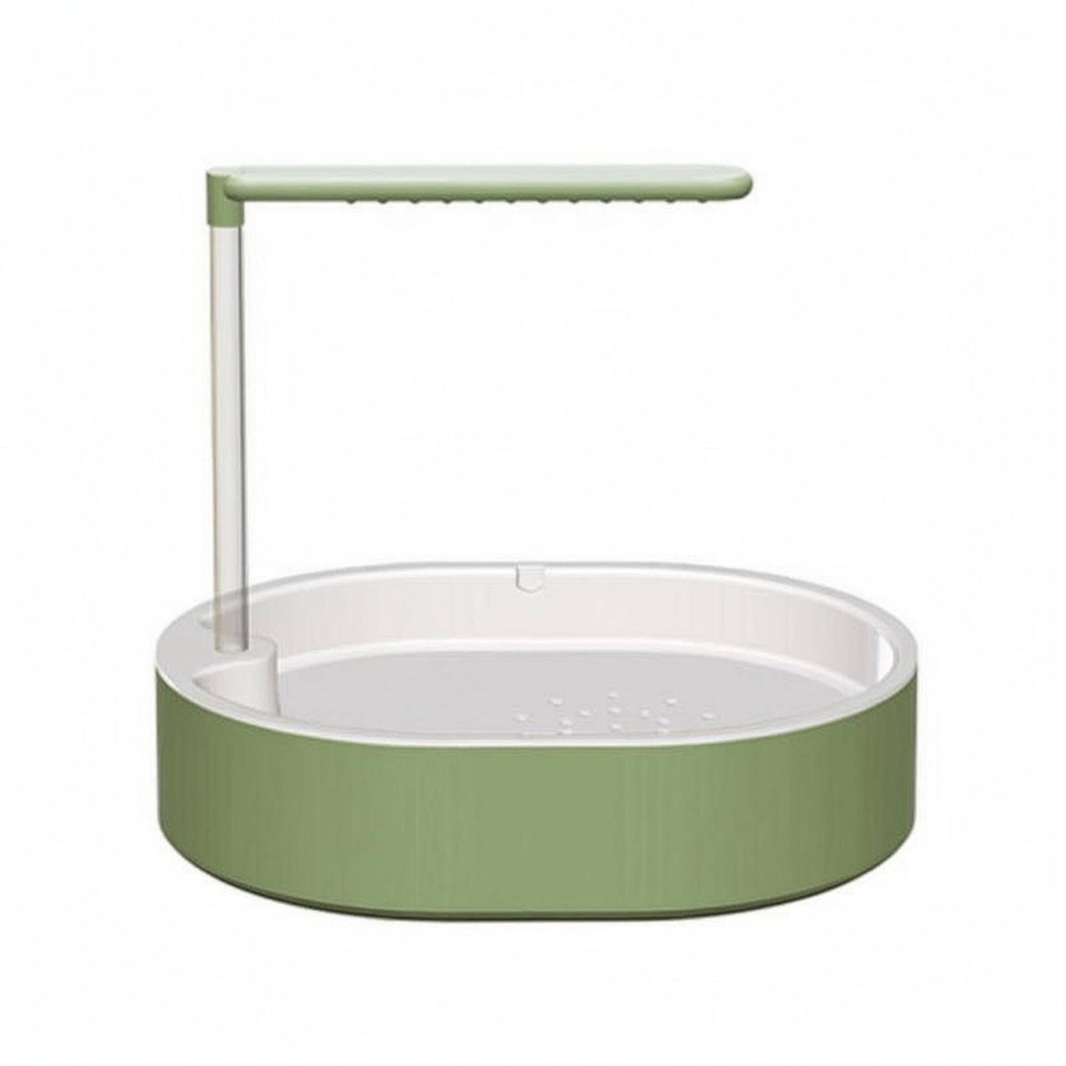 Green and White Parrot Bath Basin Rounded Rectangular Bird Shower Bath Integrated Side Support Parrot Bathtub Clear Tube