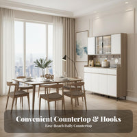 Multifunctional Dining Room Storage Cabinet Multi-Functional Kitchen Buffet Hutch Minimalist Design Unobstructed Standing Pantry Cabinet Adjustable Shelf for Homeowners, Apartment Dwellers, Families, Hallway, Home
