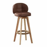 360-Degree Rotation Upholstered Swivel Stool with Backrest Comfortable Cushion Counter Chair Stable Structure Household Furniture High-Density Foam Padding for Homeowners, Adults, Business Owners, Home Bar, Kitchen Island, Restaurant, Dining Room