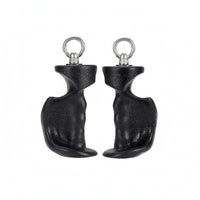 2 Pieces Metal Rings Fitness Grip Handles Molded Ergonomic Grip Handles Black Exercise Gear Long-Lasting