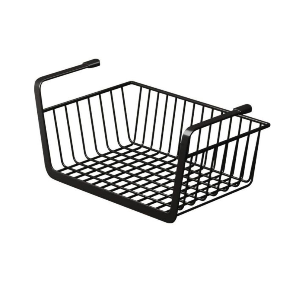 uncoveredGrid Under-Cabinet Hanging Basket Moisture-Resistant Under Shelf Wire Basket Hook-on Hanging Storage Bin Rectangular for Kitchen, Dorm Room