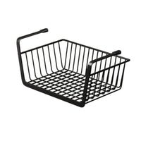 uncoveredGrid Under-Cabinet Hanging Basket Moisture-Resistant Under Shelf Wire Basket Hook-on Hanging Storage Bin Rectangular for Kitchen, Dorm Room