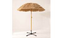Parasol with Faux Straw Canopy Waterproof Thatched Tiki Umbrella Tropical Thatch Parasol for Garden, Courtyard, Cafe Terrace