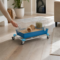 Pet Cage Base with Wheels and Overlap Buckles for Small Animals