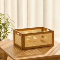 CD Storage Box Wooden Desktop Organizer with Handles Compact CD Holder for Collectors