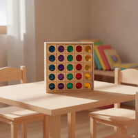 Wooden Block Board with Acrylic Blocks Translucent Wooden Blocks with Acrylic Pieces Faceted Block Board for Young Children, Classroom