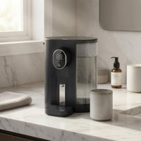 Rechargeable Mouthwash Dispenser LED Display Electric Mouthwash Dispenser Bathroom Accessory Translucent Reservoir Push Button