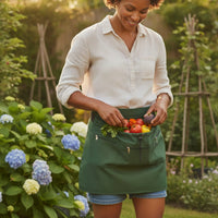 Waterproof Harvest Apron with Pockets Hands-Unrestricted Gardening Apron with Pockets Wide Opening Large Capacity for Gardeners, Florists, Orchard