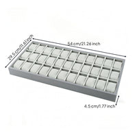 Open-Top Watch Display Tray Padded Watch Storage Tray Gray Divided