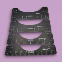 4 Pieces Long-Lasting PVC T-Shirt Alignment Ruler Front and Back Markings T-Shirt Ruler Guide Reusable Heat Press Centering Tool for DIY Crafters, Screen Printing, Sublimation