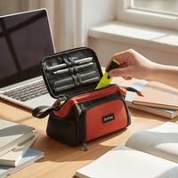 Minimalist Large Capacity Standing Pencil Case with Multi-functional Storage