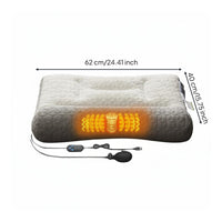 With Heat Heated Neck Pillow Breathable Material Cervical Contour Pillow Adjustable for Back Sleepers, Insomniacs, Sleeping, Home