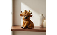 Highland Cow Figurine Lifelike Details Farmhouse Decor Handmade for Living Room