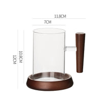 Wooden Handle Glass Mug Heat Resistant Clear Glass Tea Cup Minimalist Design Drinkware for Home