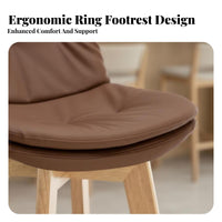 Modern Design rotating Counter Stool with Backrest Built-in Footrest High Chair Padded Seat Seating Furniture Ergonomic for Cafe Owners, Homeowners, Renters, Reception Area, Bistro, Kitchen, Dining Room