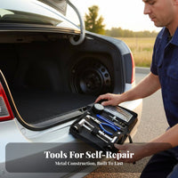 32 Pieces Universal Fit 32 Piece Tire Repair Kit Portable Tubeless Tire Plug Kit Long-Lasting for Roadside, Away from Pavement-Road