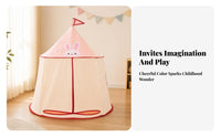 Peaked Roof Indoor Children's Play Tent Small Flag Conical Play Tent Framed Lightweight
