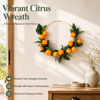 6 Pcs Artificial Orange Flowers Garland Banner, Backdrop for Home Decor Living Room, Bridal Shower Decorations Wedding Decor House