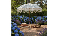 Fringed Beach Umbrella Wind-Resistant Frame Tassel Umbrella & Lightweight Fringed for Terrace
