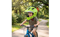 Rechargeable Full Face Bike Helmet Adjustable Full Face Two-Wheeled Vehicle Helmet Ventilated Safeguarding for Children, Young Person, Toddlers, Cycling, Skating