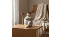 Female Figure Sculpture Handmade Female Figurine Seated Ceramic Figurine for Office Desk
