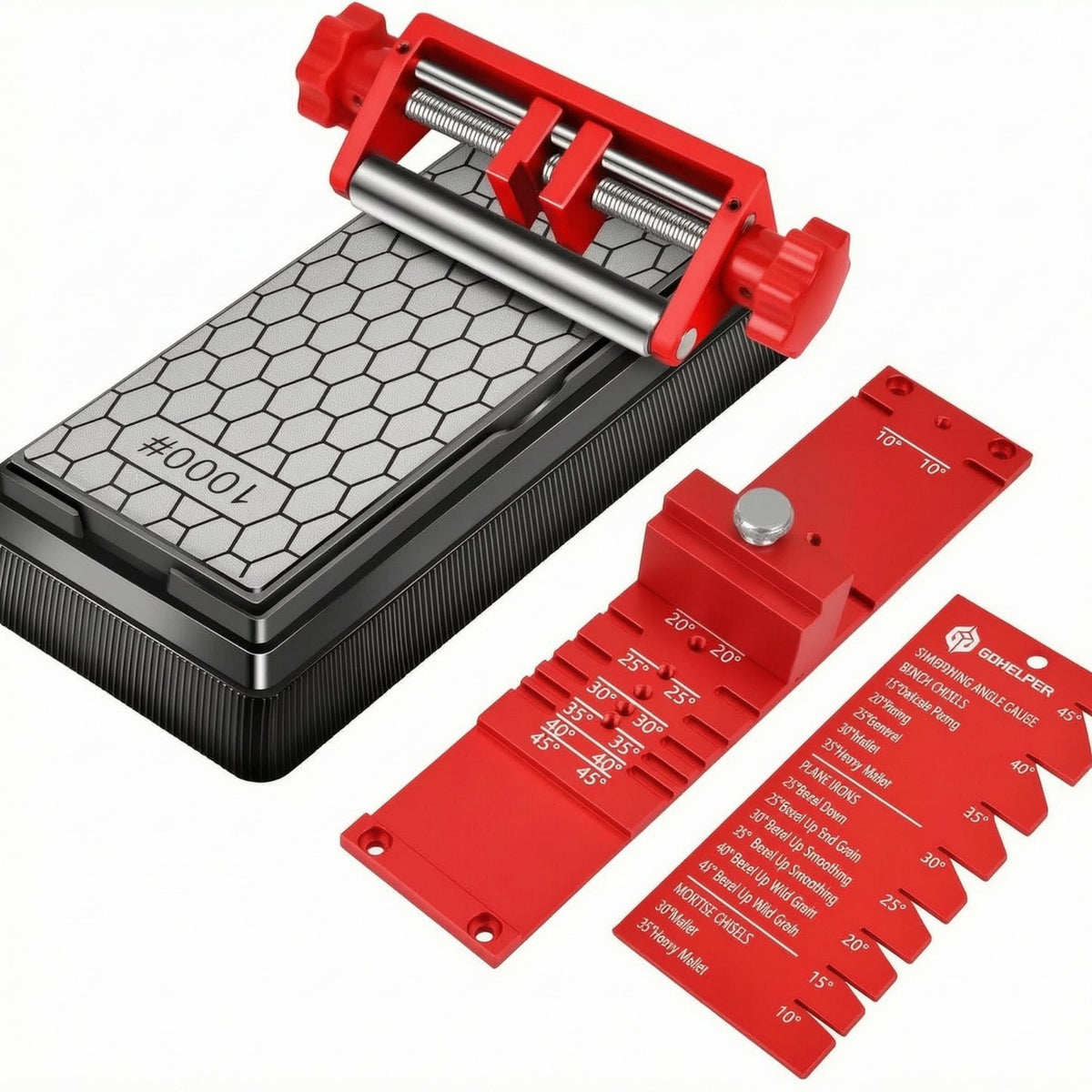 Knurled Knobs Plane Blade Sharpening Jig Adjustable Carving Tool Sharpening Guide Metal Carving Tool Honing Jig Honeycomb Surface