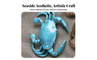 Resin Crab Figurine Seaside Elegance Sea Animal Table Decor Lively Color Marine Crustacean Statue for Collectors, Office, Bookshelf