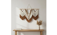 Macrame Wall Hanging Handmade Bohemian Wall Tapestry Tassel Details House Decoration for Living Room, Bedroom, Nursery