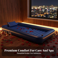 Foldable Inflatable Waterbed Mattress Leakage Protection Inflatable Bathing Bed Comfortable Patient Care Waterbed Leak-Proof for Bedridden Patients, Couples, Hydrotherapy, Spa