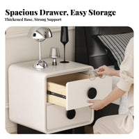 Simple and Modern Design 2-Drawer End Table Creamy aesthetic Nightstand Space-Saving Bedroom Furniture Stable Construction for Homeowners, Interior Designers, Students, Bedside, Home, College Dorm