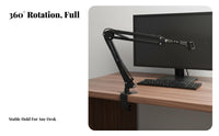 360° Rotation Desktop Audio Recorder Arm Stable Support Audio Recorder Arm Stand Heavy Duty Construction Clamp-on Desk Mic Stand Space Saving for Streamers, Podcasters, Content Creators, Live Broadcasting, Home Studio, Gaming Setup, Office