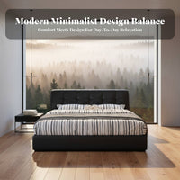 checkerboardTufted Bed Minimalist Design Tufted Storage Bed Upholstered Frame Bedroom Furniture for Apartment Dwellers, Homeowners, Guest Room, Home