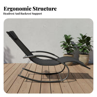 Rocking Lounge Chair Sturdy Rocking Lounge Chair Modern Minimalist Design Ergonomic Wave Lounger for Seniors, Homeowners, Patio, Balcony, Living Room