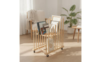 Wooden Painting Board Rack with Wheels Slotted Art Storage Rack with Wheels Space-Saving Portable for Painters