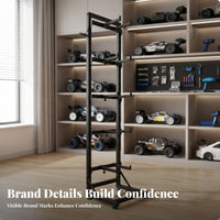 RC Car Display Rack Horizontal Arms Rc Car Stand Upright Display Stand Black Rectangular Base