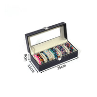 Dustproof Bracelet Storage Box Large Capacity Bracelet Organizer Box Faux Leather Exterior for Closet