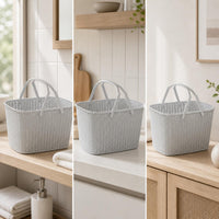 Imitation Rattan Woven Plastic Storage Basket Portable Shower Caddy Fruit Basket Organizer Wholesale