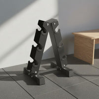 Triangular Dumbbell Rack Space Saving Triangle Dumbbell Stand Shielded Feet Weight Organizer for Garage