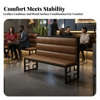 Upholstered Booth Bench Industrial Design Upholstered Bench and Table Set Sturdy Banquette Seating for Interior Designers, Restaurants, Pubs, Cafes