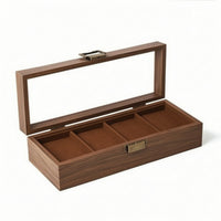 Glass Lid Watch Display Box Sturdy Watch Storage Box Clear Storage Holder Transparent for Countertop