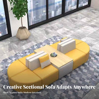 Flexible Arrangement Configurable Bench System Modular Design Public Seating Wear-Resistant Lobby Furniture High-Density Cushion for Interior Designers, Apartment Dwellers, Library, Lounge Area, Waiting Room, Retail Shop