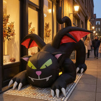 Inflate Inflatable Black Cat Outdoor Inflatable Cat with Wings Lighted Lightweight for Lawn