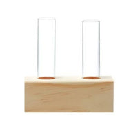 Natural Wood Test Tube Vase Minimalist Design Test Tube Flower Vase Compact Hydroponic Plant Holder for Windowsill, Desk, Office, Bookshelf